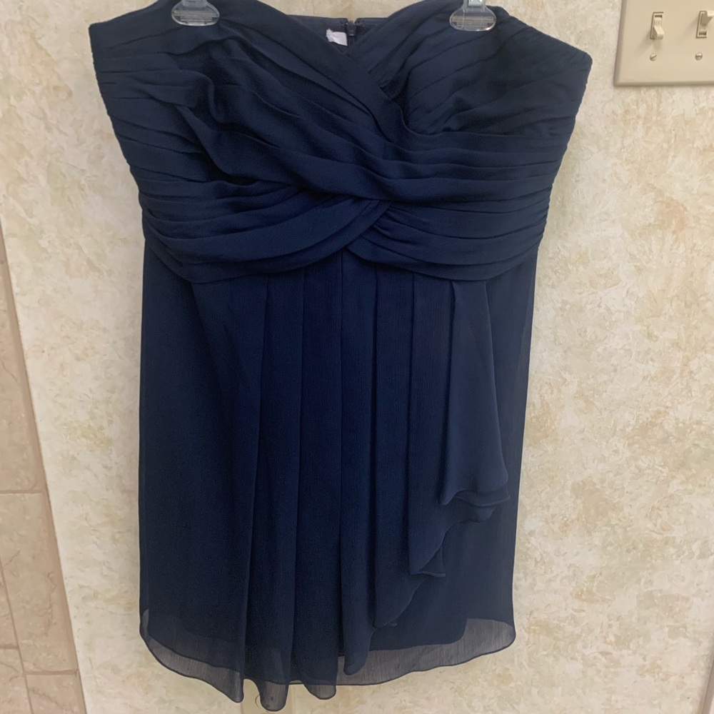 Navy Blue Strapless Dress